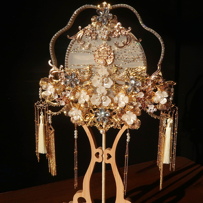 团扇新娘结婚喜扇礼盒手捧花