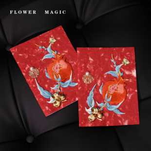 红色婚礼誓言卡中式 高级感结婚宣誓卡一对新郎新娘致辞卡手写手卡