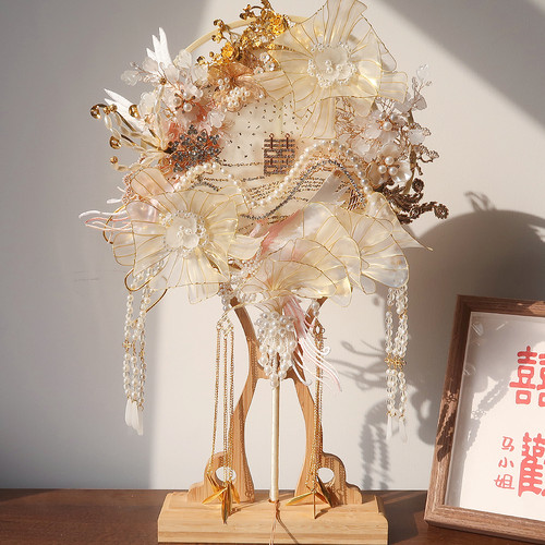 新娘团扇古风双面重工