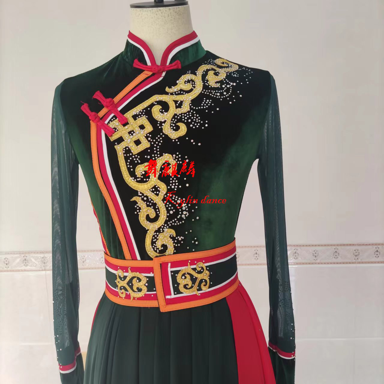 2022原上草长款蒙古组合女子舞蹈服民族风飘逸大裙摆艺考服定制女