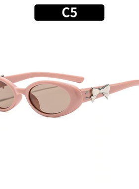 太阳眼镜女五角星蝴蝶结镜腿装饰