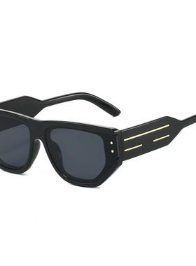 米钉眼镜欧美多边形宽边太阳镜女