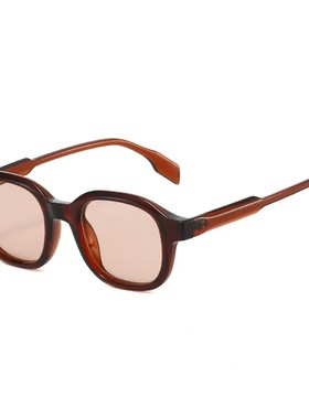 椭圆形高级感简约蓝色太阳镜男女