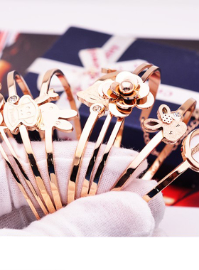 百搭风18k彩金钛钢不褪色手镯