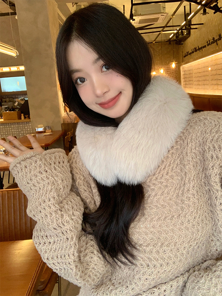 张元英同款真毛毛围脖百搭保暖