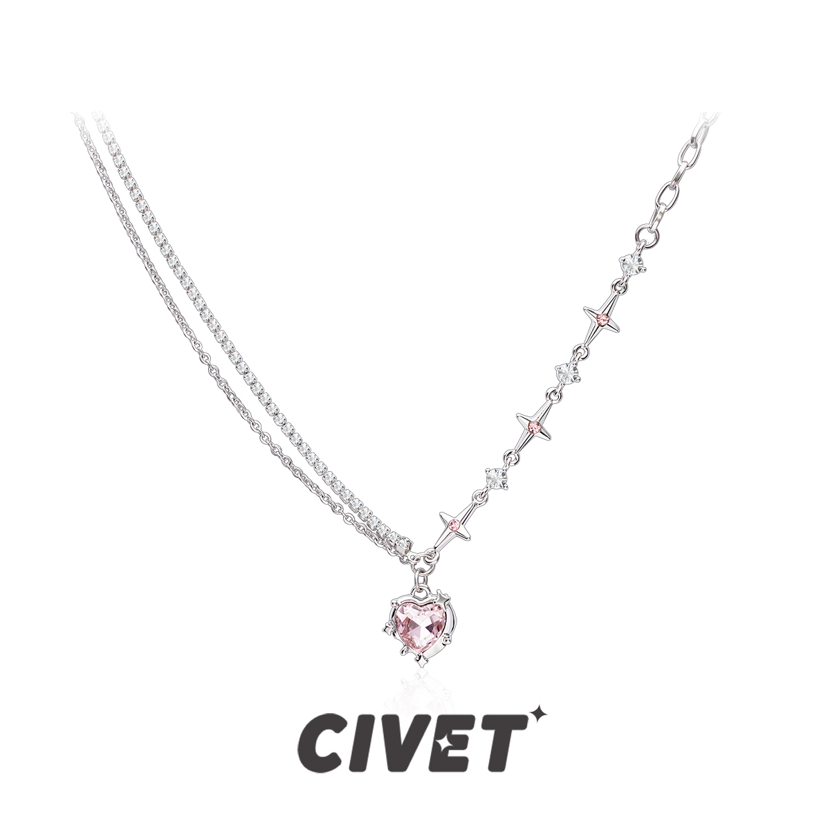 甜酷爱心项链女辣妹新品