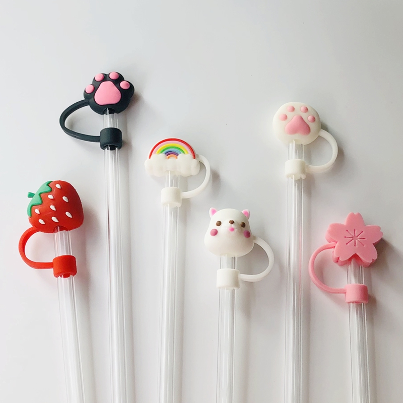 包邮草莓配件少女心玻璃吸管