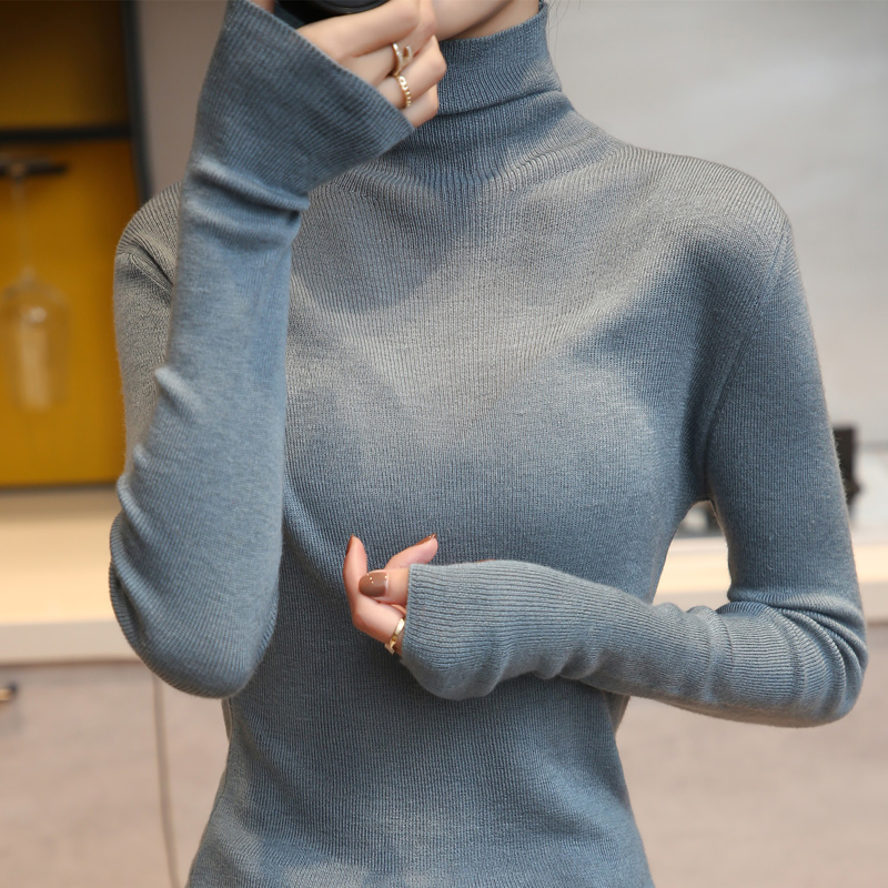 薄款微透针织羊绒衫女