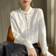 衬衫 新中式 国风立领汉元 女高级感醋酸真丝提花衬衣奢华别致上衣