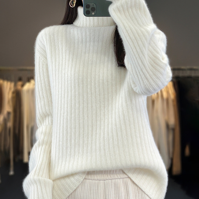 羊绒衫女高领套头宽松羊毛韩版