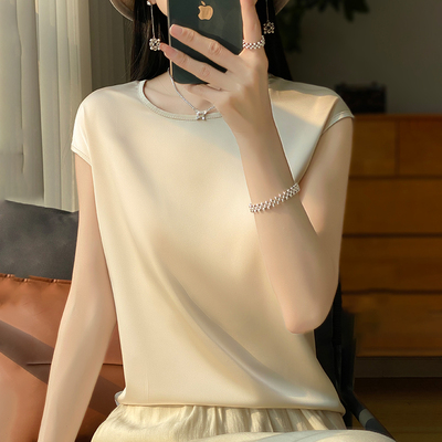 25年夏新款重磅真丝吊带背心西装内搭桑蚕丝T需款式打底无袖上衣