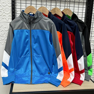 外贸原单童装儿童春秋款运动速干外衣男童拉链衫中大童上衣外套潮