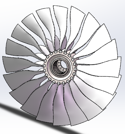 A 风扇叶片组件涡扇发动机部件 三维建模资料发邮箱
