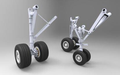 F 空客A320飞机 鲨鱼鳍翼尖小翼 起落架 3D建模