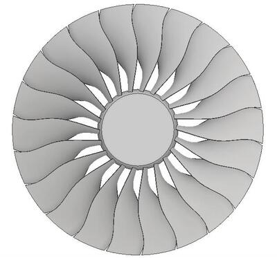 A GE90风扇叶片组件 可用作cfd分析 stp格式 发邮箱