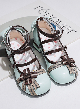 薄巧礼盒圆头鞋春夏季中低跟少女心lo鞋薄巧甜美原创自制日系气质