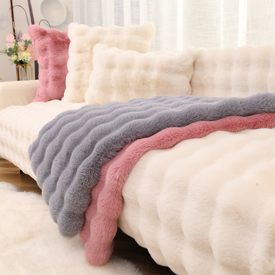 奢品羊泡泡毛绒加厚防滑沙发垫