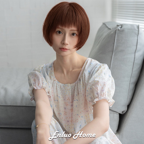 EnluoHome  全棉提花系列温柔小碎花荷叶边家居服均码睡衣夏季