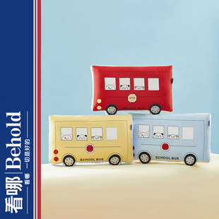 看哪Behold 欢乐校巴造型枕 60支长绒棉汽车抱枕靠垫儿童可爱抱枕