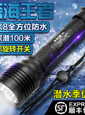 金三赢Q4D专业潜水手电筒户外防水LED强光充电水下照明T6超亮赶海