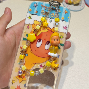 泡泡玛特点亮夜空系列星星人萌粒手机链挂件串珠钥匙扣包包挂件