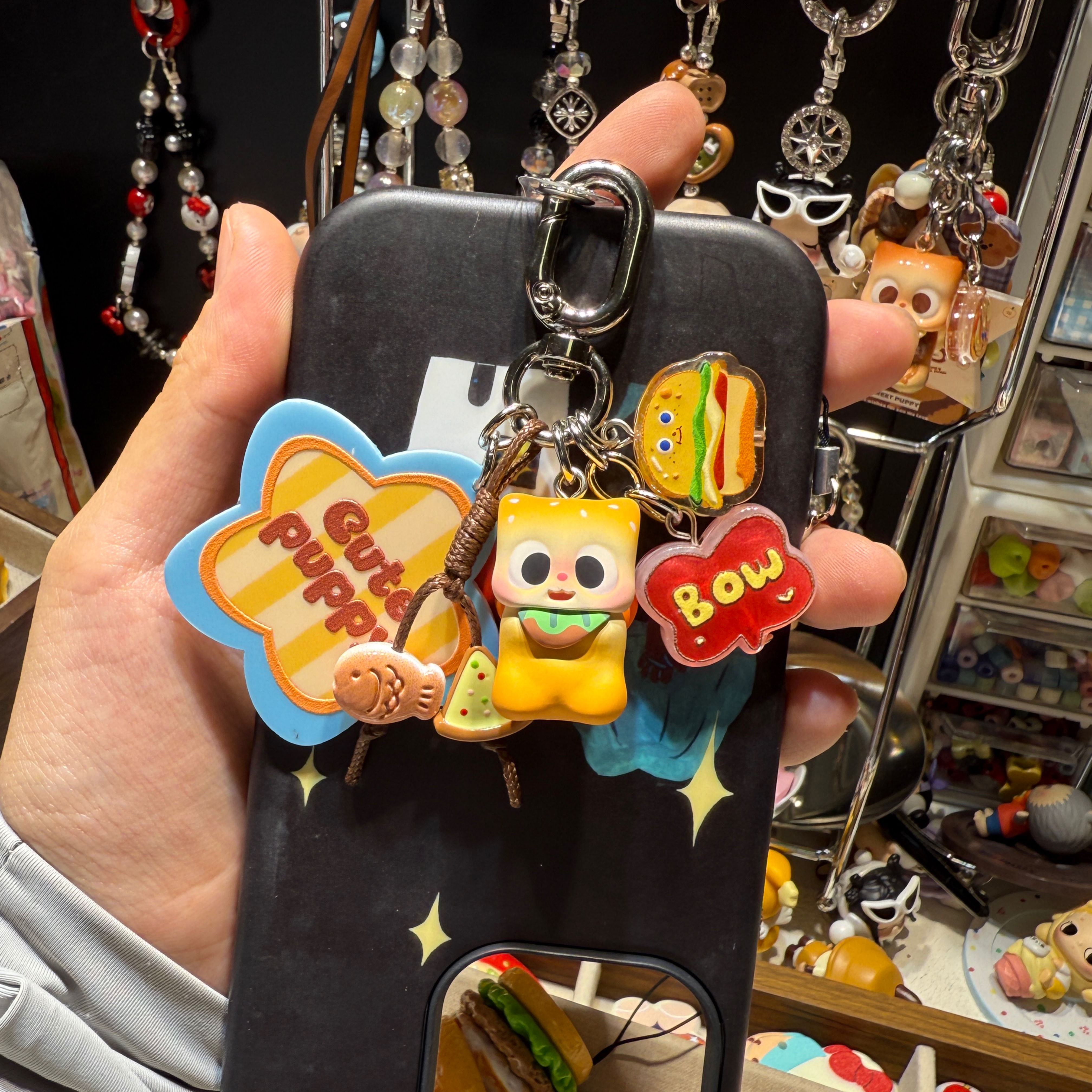 原创喵喵小卖部pitty萌粒diy串珠手机链可爱钥匙扣挂件包包挂件