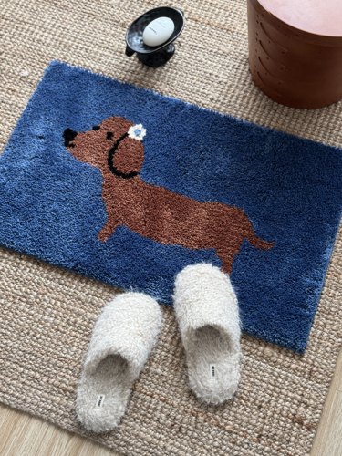 ARISUSPACE好运腊肠小狗韩式簇绒地垫入户地垫脚垫门垫吸水防滑