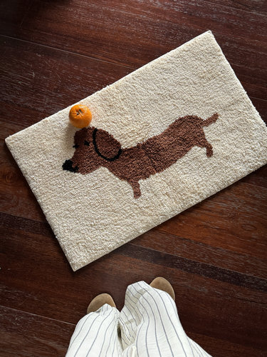 ARISUSPACE好运腊肠小狗韩式簇绒地垫入户地垫脚垫门垫吸水防滑