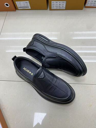 澳杰男鞋2025春里外全皮套脚软底软面商务休闲鞋防滑耐磨牛皮鞋