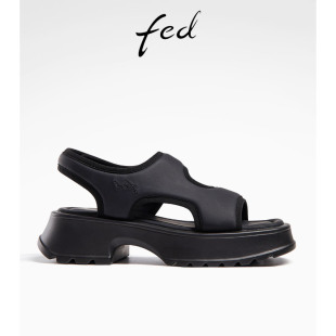 夏季 女R0405 新款 休闲厚底魔术贴增高凉鞋 ZCB179 女鞋 fed运动凉鞋