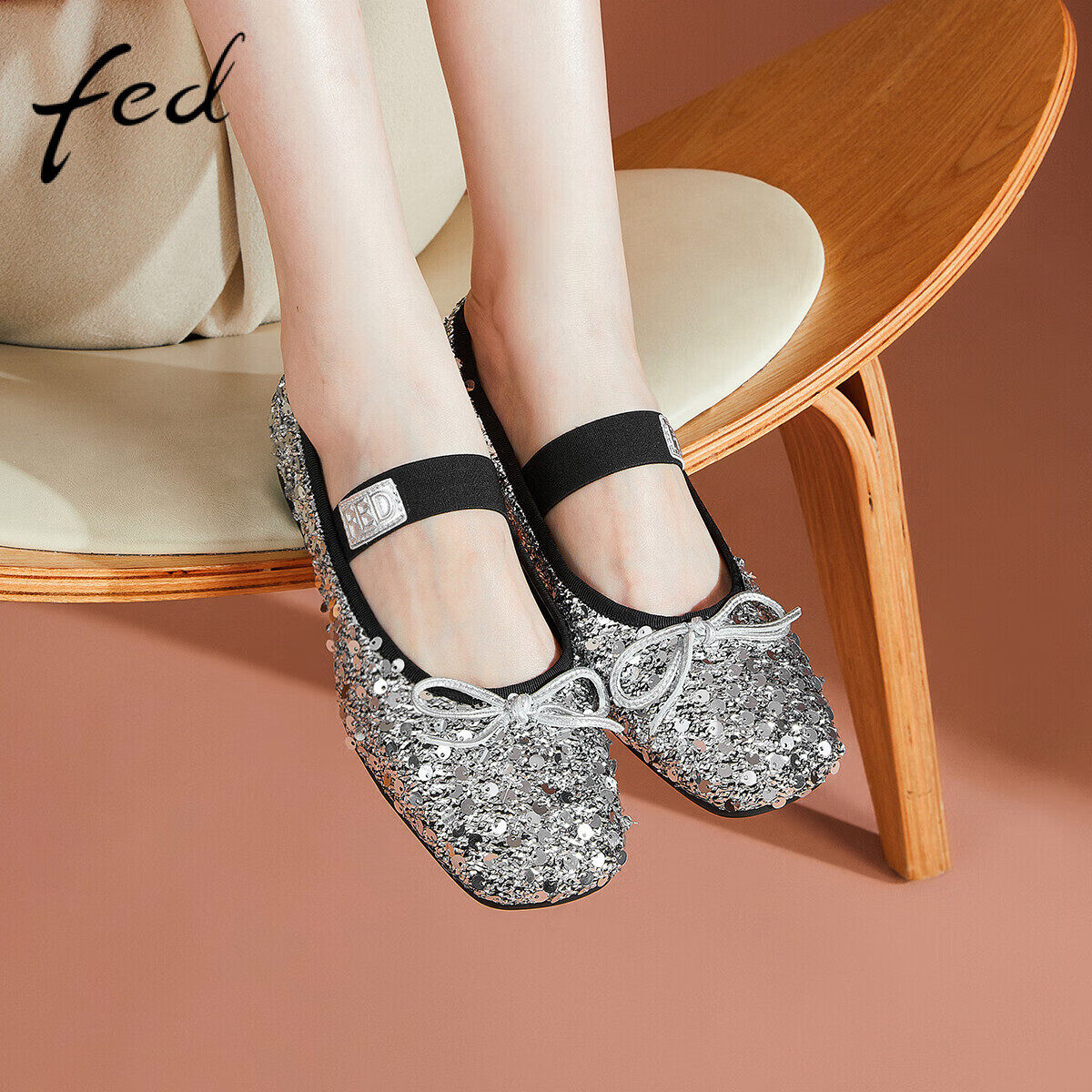 FED闪亮格力特女鞋春秋圆头低跟平底单鞋女豆豆玛丽珍芭蕾鞋女,女鞋,玛丽珍鞋,淘宝优惠券,粉丝福利购,淘宝优惠卷