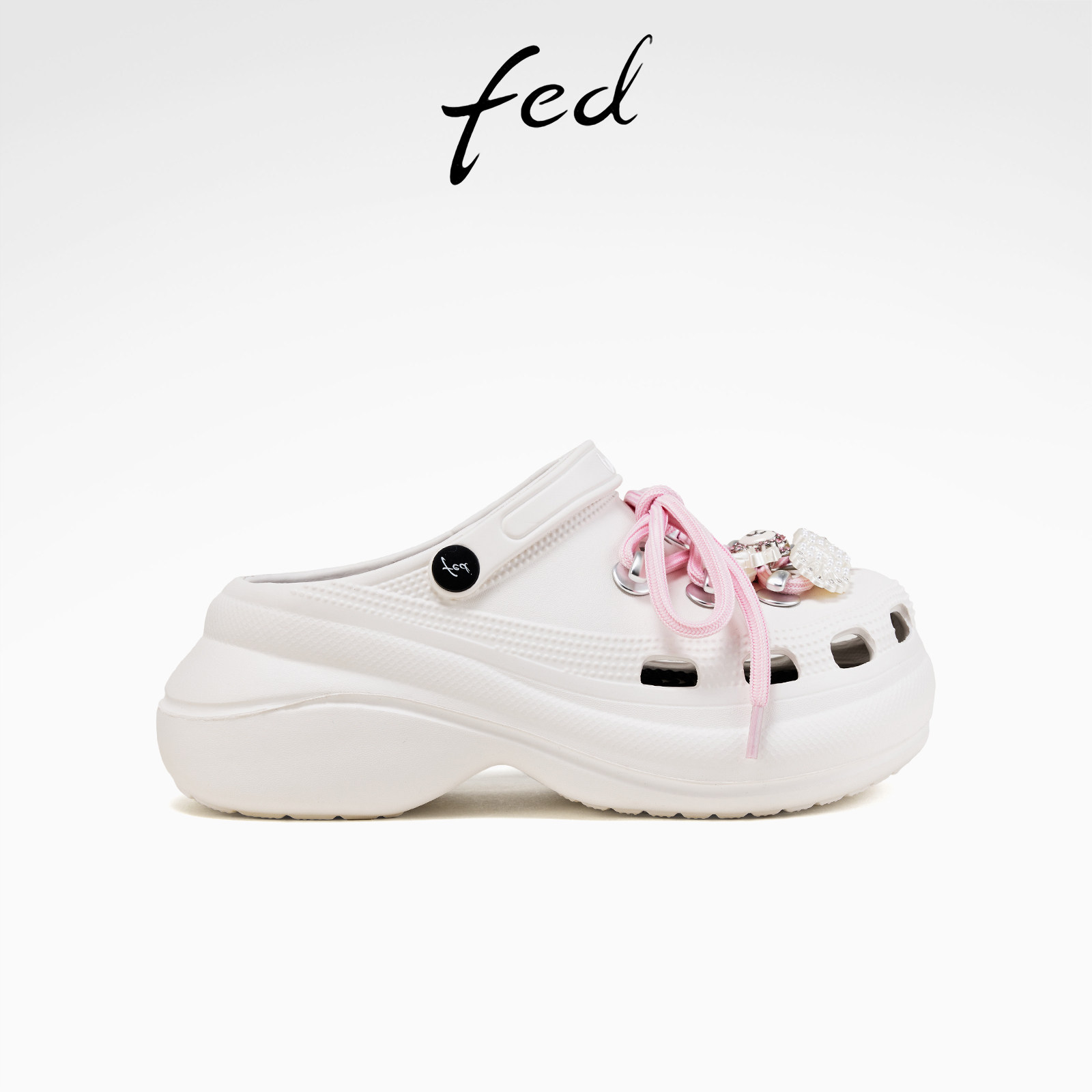 fed樱桃熊联名款时尚洞洞鞋夏季新款女鞋厚底凉拖S0519-ZF653