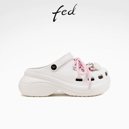 fed樱桃熊联名款时尚洞洞鞋夏季新款女鞋厚底凉拖S0519-ZF653