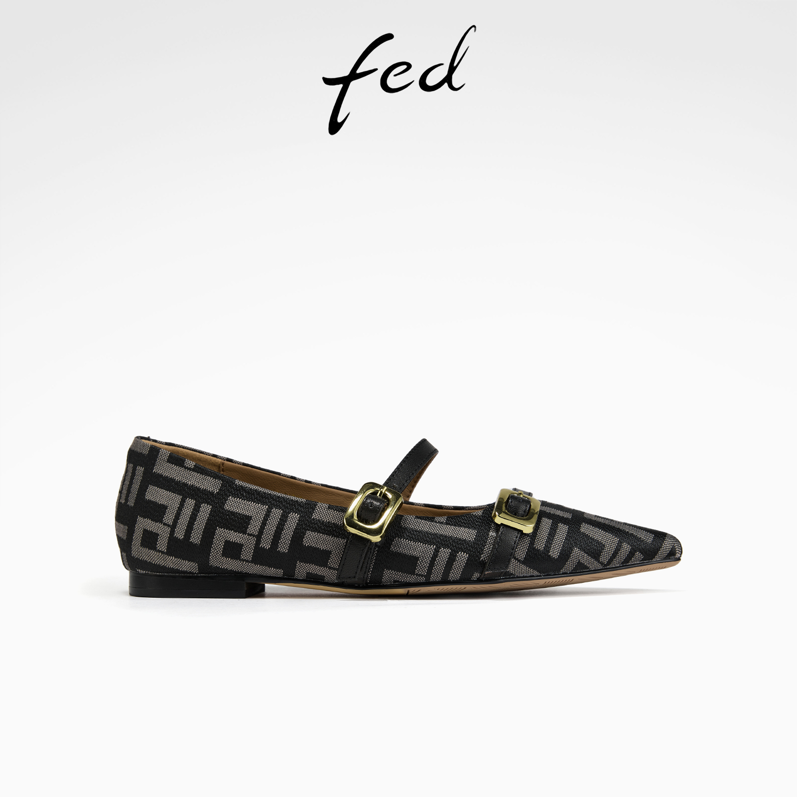 fed尖头玛丽珍鞋秋季新款女鞋气质单鞋通勤平底鞋女款S0805-ZC515