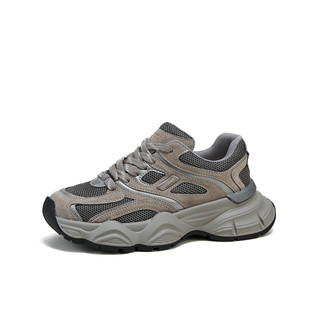 老爹鞋 松糕厚底户外运动复古休闲鞋 女 羊皮垫秋季 fed女鞋