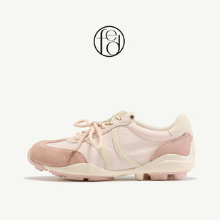 复古休闲鞋 女鞋 新款 女 板鞋 德训鞋 拼色运动鞋 fed26春季