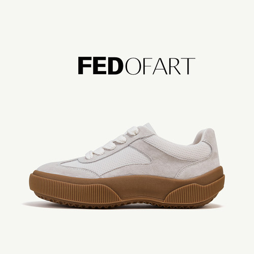 fed秋季透气百搭厚底网面老爹鞋舒适复古休闲鞋运动鞋德训鞋女