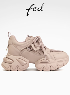 fed时尚老爹鞋秋季新款女鞋粉色厚底鞋增高休闲鞋女S0823-ZCB517