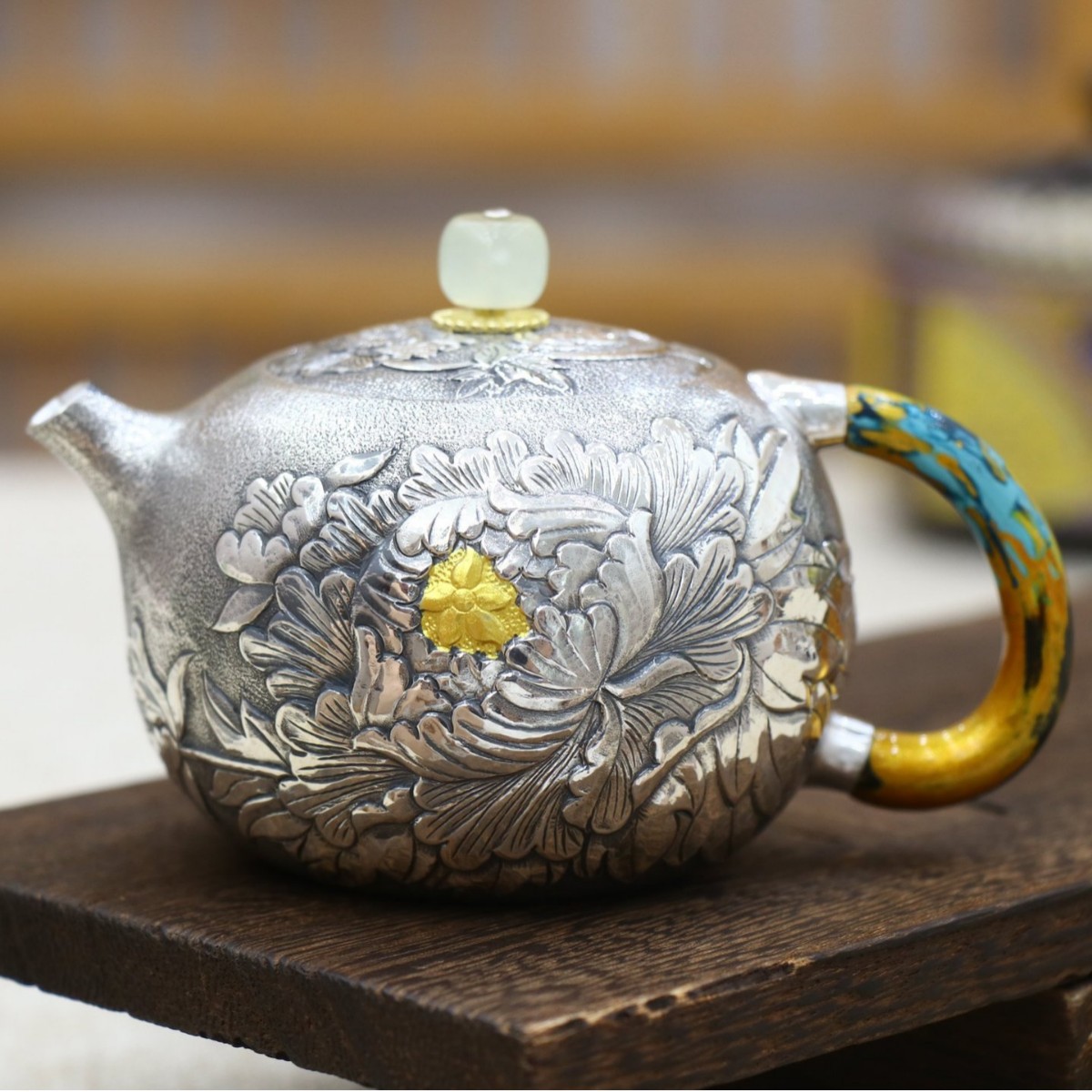 足银茶壶9999纯手工泡茶壶烧水壶一整套纯银茶杯茶具家用水壶全银