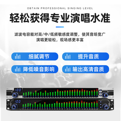 防啸叫31段数字均衡器自动频谱显示舞台KTV演出家用酒吧降噪音频