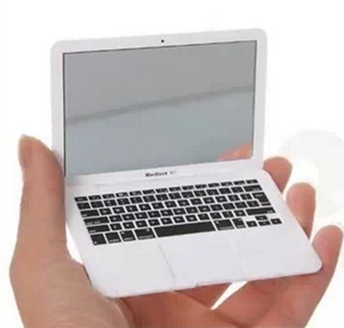 Mac镜子迷你随身镜子 创意苹果笔记本电脑造型 便携折叠小化妆镜
