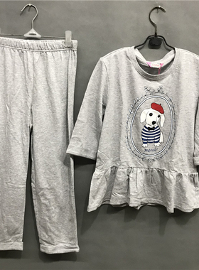 衣恋旗下body pops 浅灰010棉质舒适春秋家居服套装BCPP812A21