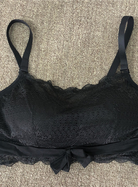 衣恋旗下body pops 黑色T19蕾丝网纱淑女抹胸式文胸BCBR749A11