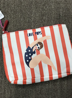 衣恋旗下body pops橙色X16/Z6(2)精巧印花可爱化妆包BCAK635A11