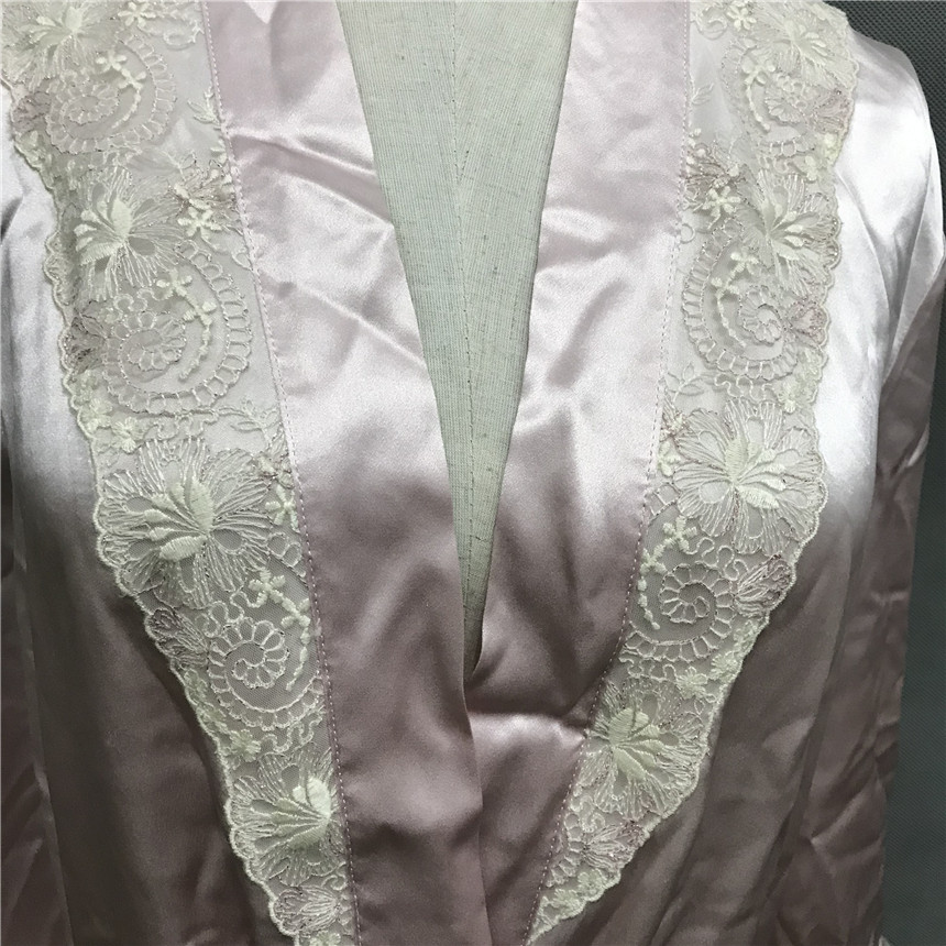 MULBERRY SILK 100% E-LOVES EBLIN PINK CC11 LUXURY EMBROIDERED LACE NIGHTGOWN ECGN723G13