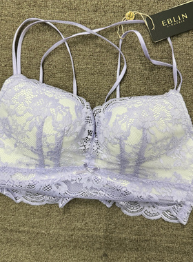 衣恋旗下EBLIN紫色P1蕾丝甜美优雅舒适文胸ECBRB63E91