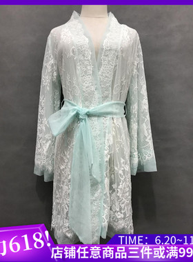 3衣恋旗下EBLIN 蓝色F09性感仙美精致蕾丝女士睡袍ECGN649311