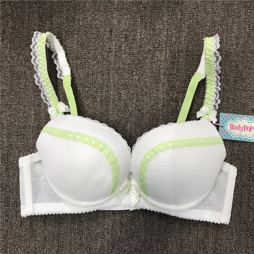 淑女风蕾丝网纱三排扣文胸