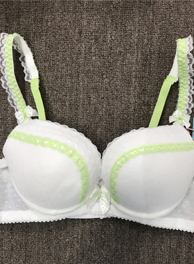 body pops象牙白淑女蕾丝网纱三排扣文胸BCBR535A11/BCBR535Q11