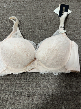 衣恋EBLIN浅桃红色J12舒适蕾丝秀气文雅有钢圈女士文胸ECBR812021